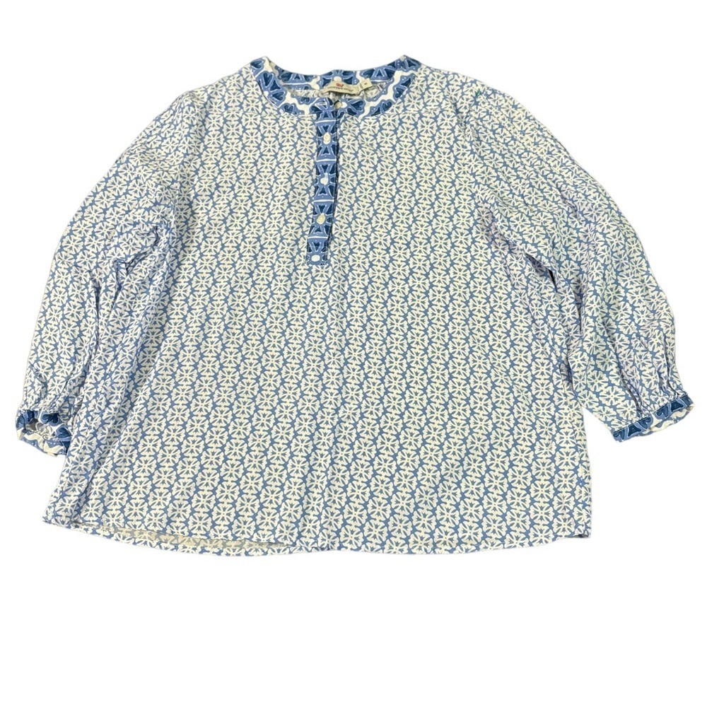 Vineyard Vines Woven Top Geo/ Newport White Medium